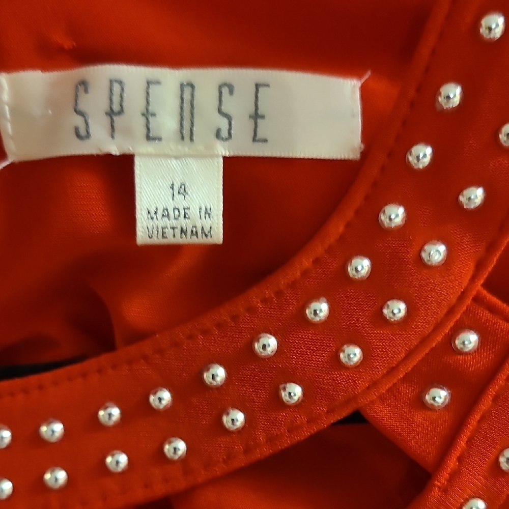Spense Red Studded Midi Dress - Picture 7 of 10